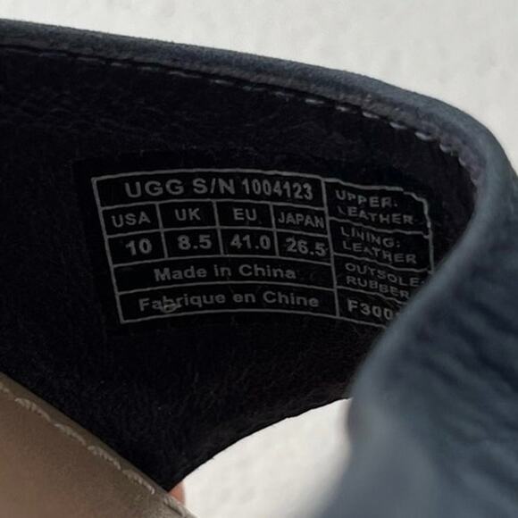 Ugg Atasha Striped Espadrille Wedge Sandals Nubuck Leather Size 10 Blue Nautical - Picture 9 of 13